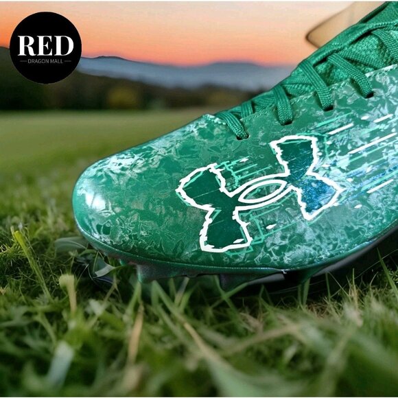 Under Armour Blur Smoke 2.0 MC Football Cleats Green 3027978 300 - Men's Size 12 - Picture 10 of 14